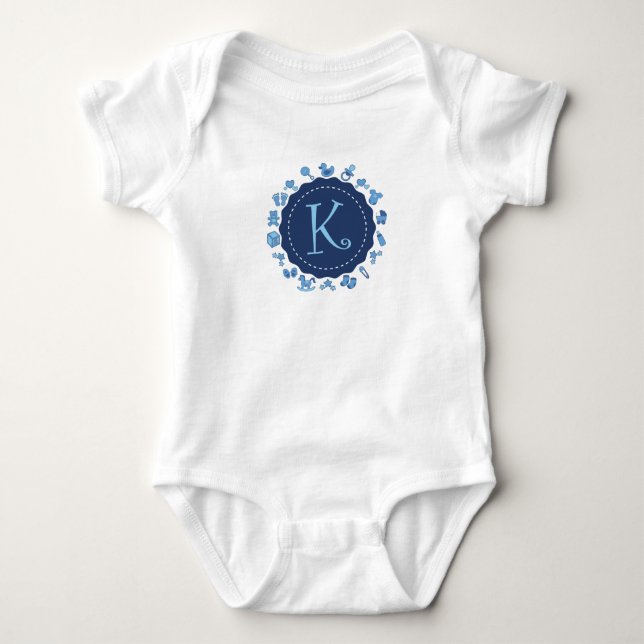 Body Para Bebê Letra personalizável "K" (Frente)