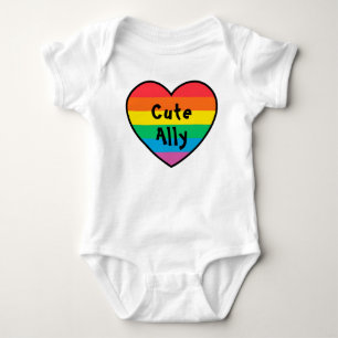 Body Para Bebê LGBT - Ally   Rainbow Pride Heart Pride Baby  