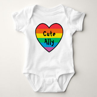 Body Para Bebê LGBT - Ally | Rainbow Pride Heart Pride Baby |