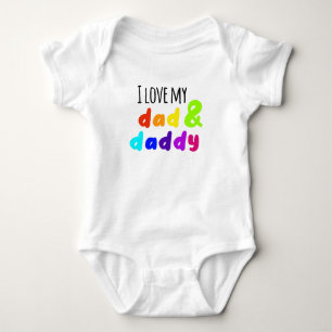 Body Para Bebê LGBT Eu amo meu pai e pai