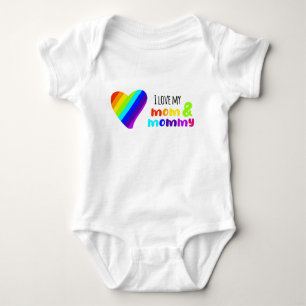 Body Para Bebê LGBT Eu amo minha mãe e mamãe Bebê Bodyfato
