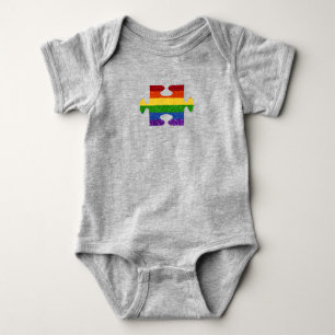 Body Para Bebê LGBT Quebra-cabeça Priter Glitter