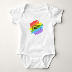 Body Para Bebê LGBTQ Brushstrokes Arco-Íris