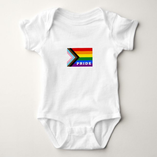 Body Para Bebê LGBTQ & Pride - Indicador de Progresso do Arco-Íri (Frente)