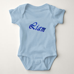 Body Para Bebê Liam, Nome, Meninos Blue Baby Bodysuit
