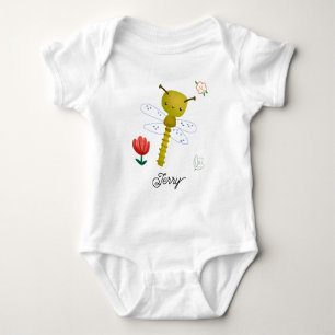 Body Para Bebê Libélula Sorridente Fofa
