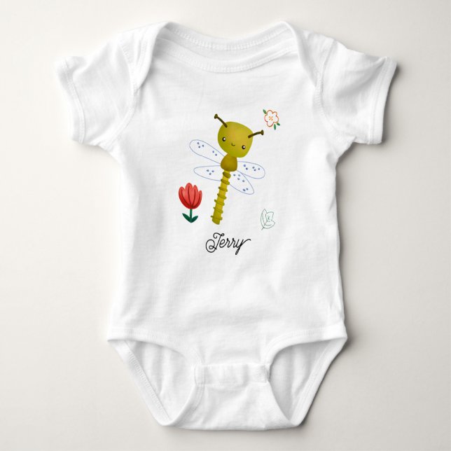 Body Para Bebê Libélula Sorridente Fofa (Frente)