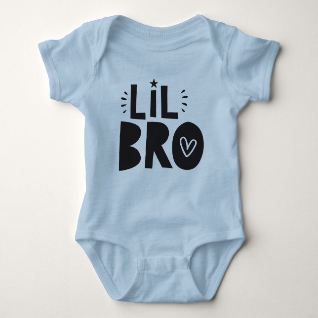 Body Para Bebê LIL BRO BABY moderno ousado divertido scandi chunk (Frente)