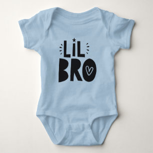 Body Para Bebê LIL BRO BABY tipo moderno negrito divertido escand