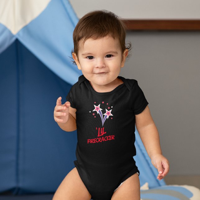 BODY PARA BEBÊ "LIL FIRECRACKER 4 DE JULHO (Criador carregado)