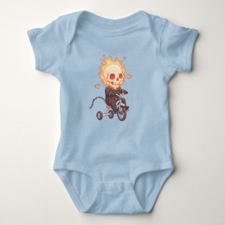 Body Para Bebê "Lil’ Flame Rider - Esqueleto Cute em Trike"