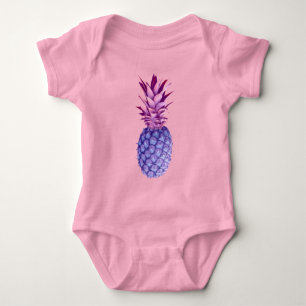 Body Para Bebê Lilás e abacaxi rosa