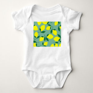 Body Para Bebê Limão Simples, Impressão de Fundo Verde.