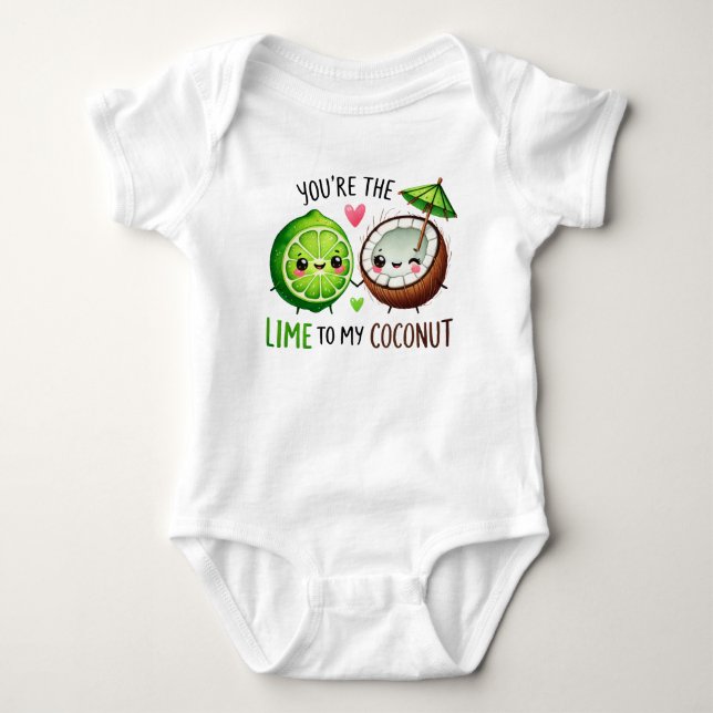 Body Para Bebê Limas Kawaii Fofas e Coco (Frente)