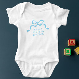 Body Para Bebê Limited Edition Blue Retro Modern Boy Bows 