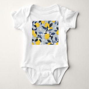Body Para Bebê Limões Coloridos: Padrão Citrus Floral