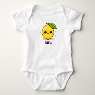 Body Para Bebê Limonado Amarelo Adorável Personalizado