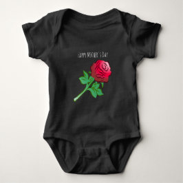 Body Para Bebê Linda e bela rosa vermelha