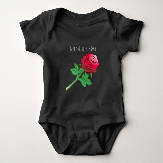 Body Para Bebê Linda e bela rosa vermelha (Frente)