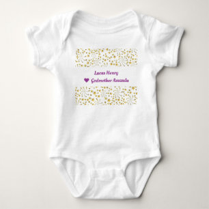 Body Para Bebê Linda Elegante Trendência Dourada Estrelas Nome Ma