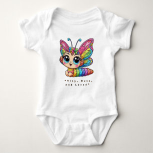 Body Para Bebê 🐛Linda Lagarta de Arco-Íris Borboleta Cartoon
