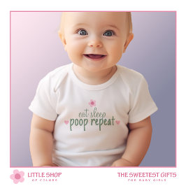 Body Para Bebê Lindas Meninas Cor-de-Rosa Comem Dormem Fezem Cocô