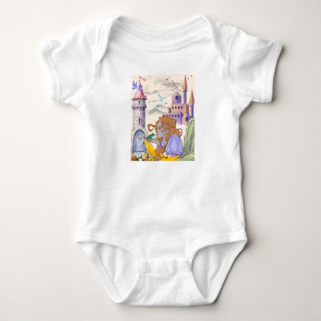 Body Para Bebê Lindo Castelo de Princesa Caprichoso & Balanço Bod (Frente)