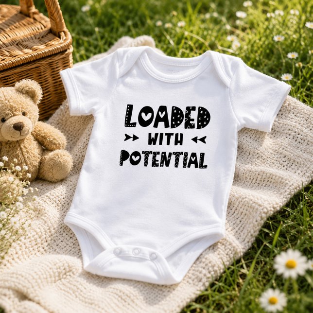 Body Para Bebê Lindo Cheio de Potencial Divertido Neutro em Gêner (Criador carregado)