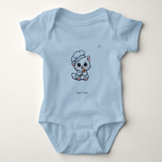 Body Para Bebê Lindo Chibi Pequeno Gato Chef Personalizado