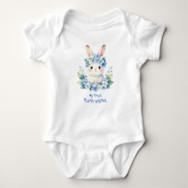 Body Para Bebê Lindo Coelho de Páscoa em Aquarela com Hortênsia