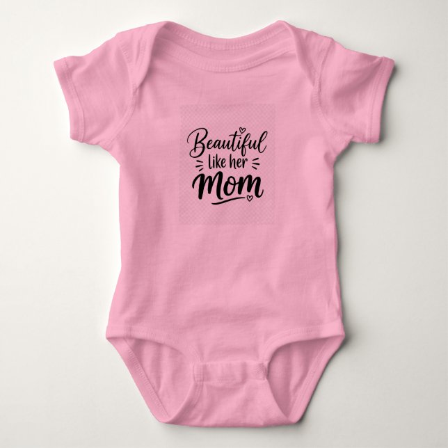 Body Para Bebê Lindo Como a Mãe Bodysuit de Bebê Fofo Presente (Frente)