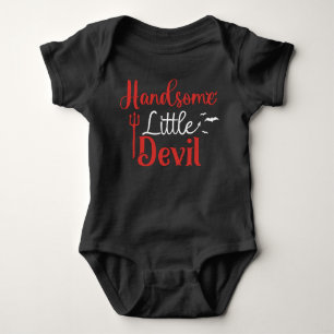 Body Para Bebê Lindo Diabinho Menino Vermelho Preto Halloween