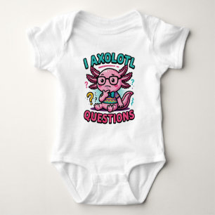 Body Para Bebê Lindo Eu Perguntas de Axolote nerd asteca com ócul