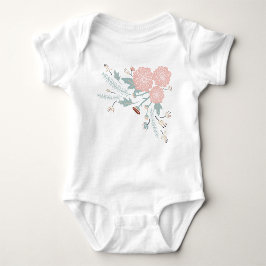 Body Para Bebê Lindo Floral Rosa Creme Azul 