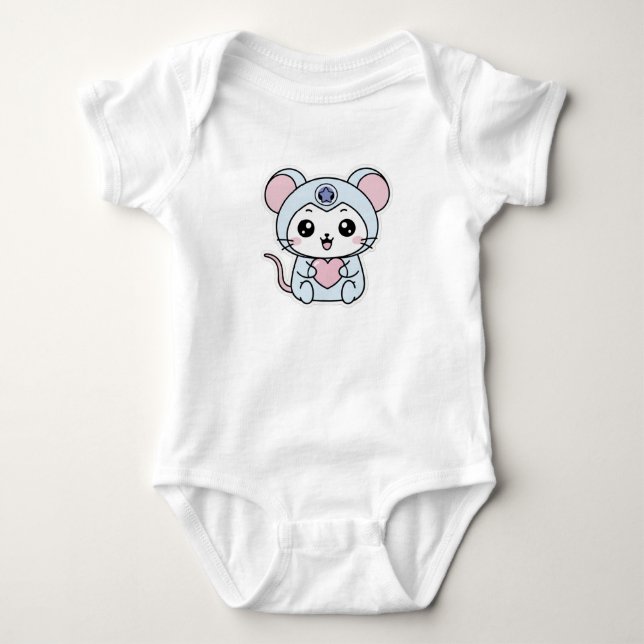 Body Para Bebê Lindo ratozinho fofo (Frente)