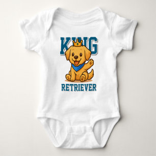Body Para Bebê Lindo Rei Golden Retriever Roupa Unissex Homem Mul