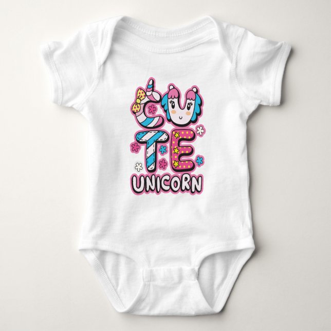 Body Para Bebê Lindo unicórnio  (Frente)