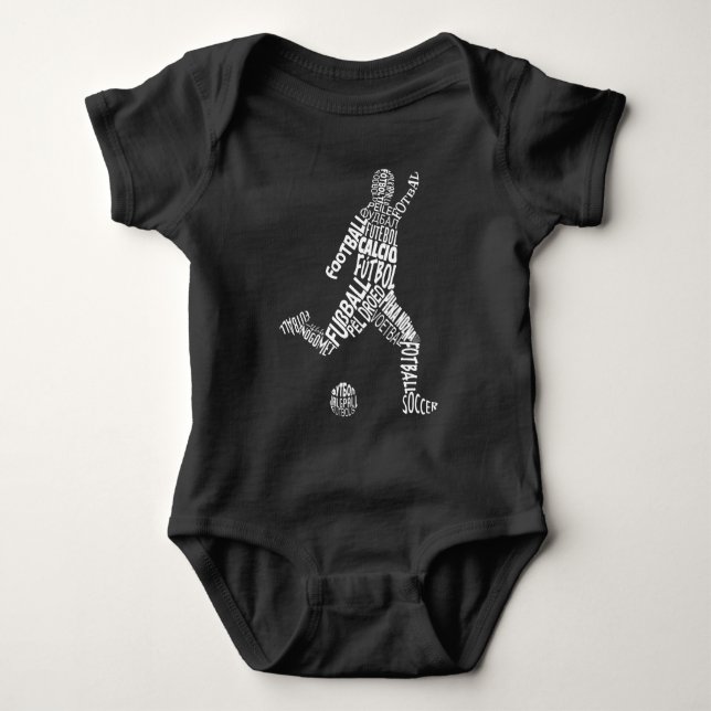 Body Para Bebê Línguas de futebol (branco) (Frente)