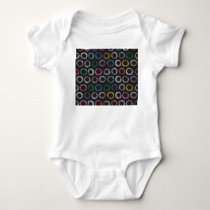 Body Para Bebê Linhas Empurradas: Design sem costura desenhada à 