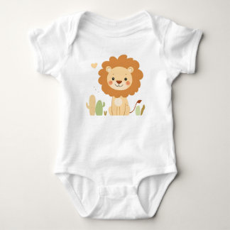 Body Para Bebê Lion Cole Baby Jersey Bodyfit Animal Design