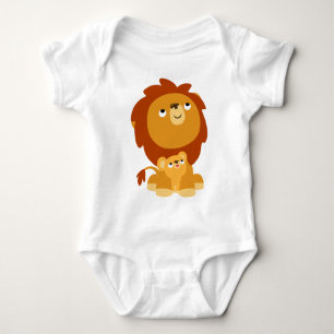 Body Para Bebê Lion e Cub Bebê-Creeper de um desenho animado