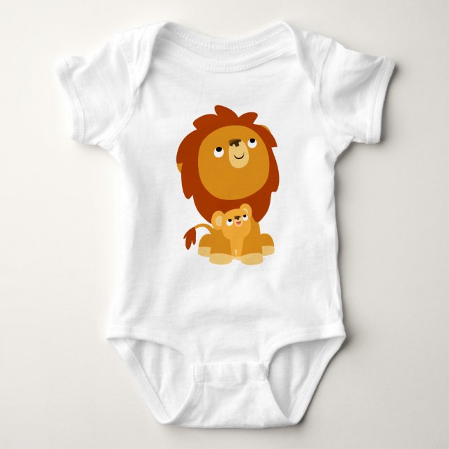 Body Para Bebê Lion e Cub Bebê-Creeper de um desenho animado (Frente)