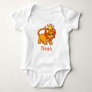 Body Para Bebê Lion King Crown Selgle Nome de bebê