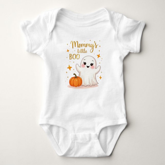 Body Para Bebê Little BOO Halloween Toddler, mamãe (Frente)