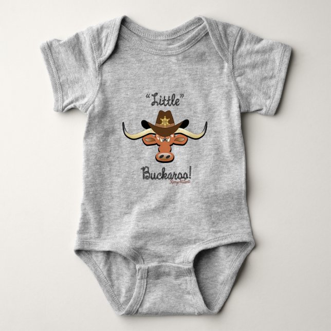 Body Para Bebê Little Buckaroo, Longhorn Steer (Frente)