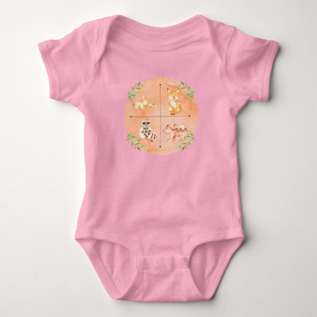 Body Para Bebê Little Explorer Mom & Baby Animals Baby Bodysuit (Frente)
