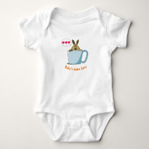 Body Para Bebê Little Mocha bunny diz "Eu amo U" Bebê Bodyfato