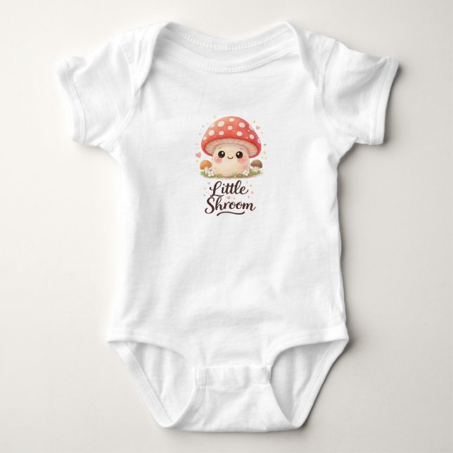 Body Para Bebê Little Shroom Baby Bodysuit – Cute Mushroom Charac (Frente)