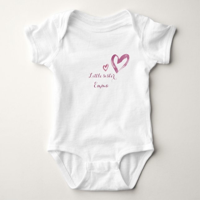 Body Para Bebê Little sister customizable name (Frente)