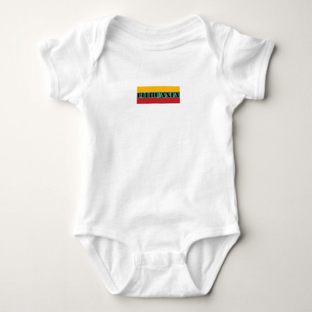 Body Para Bebê Lituânia moderna país lituano Bandeira Souvenir (Frente)
